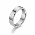 Bague en acier titane argenté poli avec finition miroir pour hommes et femmes élégante - US 5 / Argent