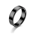 Bague minimaliste noire en acier inoxydable poli pour homme avec fini miroir - US 5 / Noir
