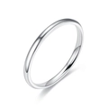 Gepolijste zilveren titanium stalen minimalistische ronde ring voor heren en dames - Maat 7 / 2mm Zilver