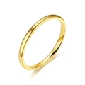 Gepolijste vergulde titanium stalen ring met een glad afgerond minimalistisch ontwerp - Maat 7 / 2mm Goud