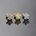 Pendientes de estrella con circonitas en oro, plata y oro rosa con cierre de rosca - Estrella Copo (S-CC066)
