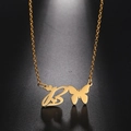 Collier en acier inoxydable doré avec un pendentif lettre B et papillon stylisé - Lettre B Or