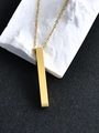 Minimalist gold bar pendant necklace in polished stainless steel for men and women - 5x40mm / Gold