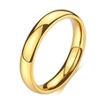 Anillo minimalista de acero de titanio dorado pulido con acabado de espejo brillante - US 5 / Dorado-Anillo Liso