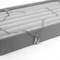 Moderne Edelstahl O-Kette mit poliertem Buchstaben-N-Anhänger in glänzendem Silber - Buchstabe N Stil (Silber N)