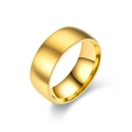 Bague classique 8mm en acier titane doré brossé pour hommes avec bande intérieure polie - Chiffre 6 / Or