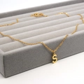 Minimalistische vergoldete Edelstahlkette mit poliertem Großbuchstabe S Anhänger - Buchstabe S Stil (Gold S)