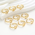 Goldene Buchstaben-Ringe A-I aus Edelstahl im Kettendesign mit verstellbarer Öffnung - Buchstabe A / Hohl Gold Kleiner Buchstabe