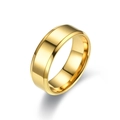 Anillo de acero inoxidable acabado en oro pulido con forma de cúpula lisa - Dorado Pulido