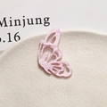 Close-up of pink marble pattern acetate hollow butterfly pendant for jewelry making - Right Wing / Deep Pink