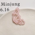 Detailed view of a pink acetate hollow butterfly pendant for DIY jewelry and hair accessories - Right Wing / Light Pink