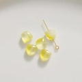 Macro detail of translucent yellow tulip glass beads for DIY bracelet jewelry making - Tulip / 1 Piece (9x9mm) / Yellow