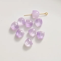 Macro detail of translucent purple tulip beads for DIY jewelry with gold pin - Tulip / 1 Piece (9x9mm) / Purple