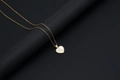 Gold stainless steel necklace featuring a heart-shaped shell pendant with the letter Q - Shell Heart Letter Q (With Chain)