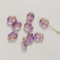 Macro detail of tulip glass beads with purple gradient and gold glitter for DIY crafts - Tulip Flower / 1 Piece / Purple