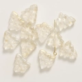 Macro view of iridescent white 3D glass Christmas tree bead with a metal pin for DIY jewelry - 1 Piece / White