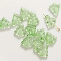 Detail of light green glass Christmas tree beads for DIY earrings and jewelry making - 1 Piece / Light Green
