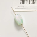 Macro shot of light green rectangular mermaid glitter bead with vertical hole for DIY - 1 Piece (18*11mm) / Green