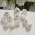 Detail of 3D cat paw charm beads for DIY jewelry making in milky white and grey - 1 Piece / Smoke