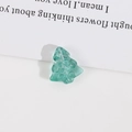 Transparent green glass Christmas tree bead with textured dots for DIY jewelry making - 1 Piece / Teal