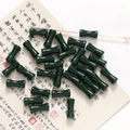 Dettaglio di perle a nodo di bambù verde scuro con perno dorato per gioielli DIY - 1 Pezzo / Verde scuro