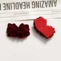 Close-up of red flocked velvet rose flower buds showing front and flat back details - Wine Red Flower Cluster