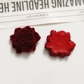 Detail of burgundy velvet rose flower buds for DIY jewelry making and hair accessories - Wine Red Daisy
