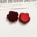 Detailed macro view of deep red velvet rose flower petals for DIY jewelry making - Wine Red Wrinkled Flower