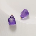 Macro detail of purple resin ghost charms with glitter hearts for DIY jewelry making - Purple + AB Colorful Heart