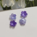 Colorful 12mm acrylic flower beads with glitter for DIY jewelry making and necklaces - Deep purple