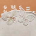 Détail de patchs brodés papillons multicolores en maille fine pour accessoires DIY - Blanc