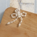 Lazo artesanal de perlas y cuentas de vidrio para joyería DIY y accesorios de pelo - Estilo Lazo / Transparente