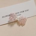 Fermaglio per capelli con fiocco di cristallo rosa e eleganti perle bianche su carta - Rosa / Rosa
