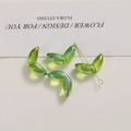 Translucent AB colored light green acrylic leaf beads for DIY jewelry making sets - Green Leaf Style (1 Piece)