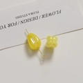 Macro shot of yellow tulip leaf acrylic beads with gold pin for DIY jewelry crafts - Yellow Tulip (1 Piece)