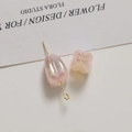 Macro view of translucent pink tulip and leaf acrylic beads with AB iridescent finish - Semi-transparent Pink Brushed Tulip (1 Piece)