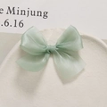 Muntgroene organza strik haaraccessoire met delicaat gaas en zijdeachtige textuur - Klein Groen