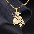 Colgante de segador dorado con guadaña y cadena de caja para accesorios de hombre - Dorado