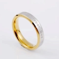 Anillo forever love de acero de titanio con exterior plateado y chapado en oro - US 5 / Estilo de mujer de 4MM