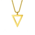 Collar de acero inoxidable dorado con colgante geométrico triangular para hombres - Dorado