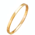 Minimalist stainless steel bangle bracelet in polished gold finish for men and women - 4mm Gold