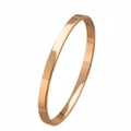 Polished rose gold minimalist stainless steel bangle with a secure snap closure - 4mm Rose Gold