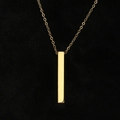 Minimalistische Goldkette mit poliertem Edelstahl-Stabanhänger im schlichten Stil - Halskette - Gold