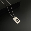 Unisex titanium steel military tag necklace featuring a cutout letter G pendant - Letter Q