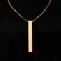 Minimalistische vertikale Stab-Anhänger-Halskette in Roségold mit polierter Spiegeloberfläche - Halskette-Roségold