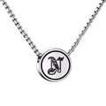 Minimalist silver titanium steel necklace with letter N pendant on box chain - Letter N
