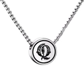 Polished titanium steel necklace with a round silver-toned pendant featuring letter Q - Letter Q