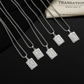 Collier avec pendentifs carrés en argent gravés avec les lettres du mot SMILE - Lettre Argent A / Argent