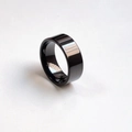 Minimalist 6mm wide black polished stainless steel ring with a smooth mirror finish - 6 / 8mm / Black