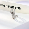 Adjustable silver snake ring with realistic scale texture and minimalist wrap design - Snake Style (120 Steel Color)